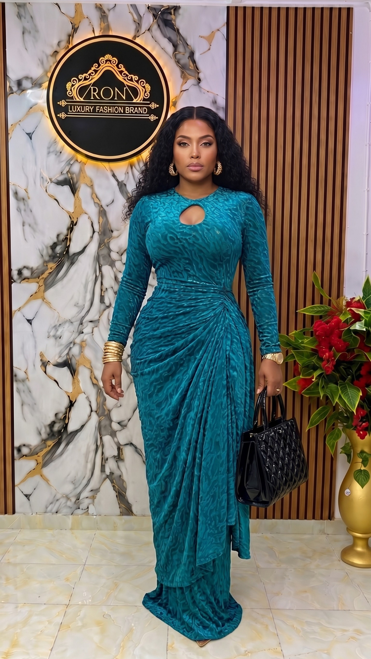 Women's mesh dress styled for an elegant evening occasion