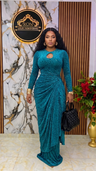 Women's mesh dress styled for an elegant evening occasion